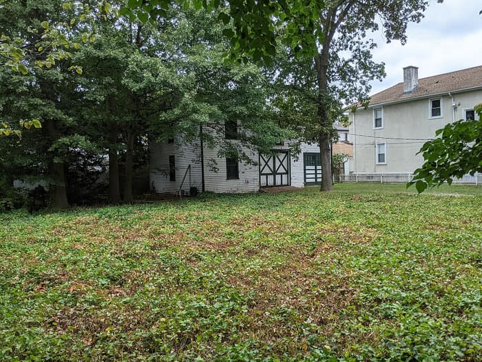 Backyard of the Wyckoff-Bennett Homestead photographed in August 2021