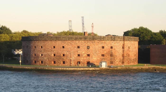 Castle Williams, the round red sandstone fort on Governors Island