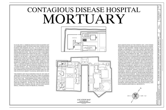 Lámina histórica de portada de la morgue del hospital de enfermedades contagiosas